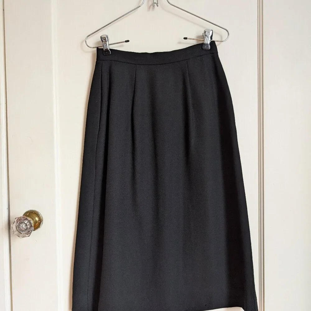 VTG Adolfo Sport wool crepe black skirt - Picture 9 of 17